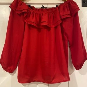 Beautiful red Jcrew off the shoulder top